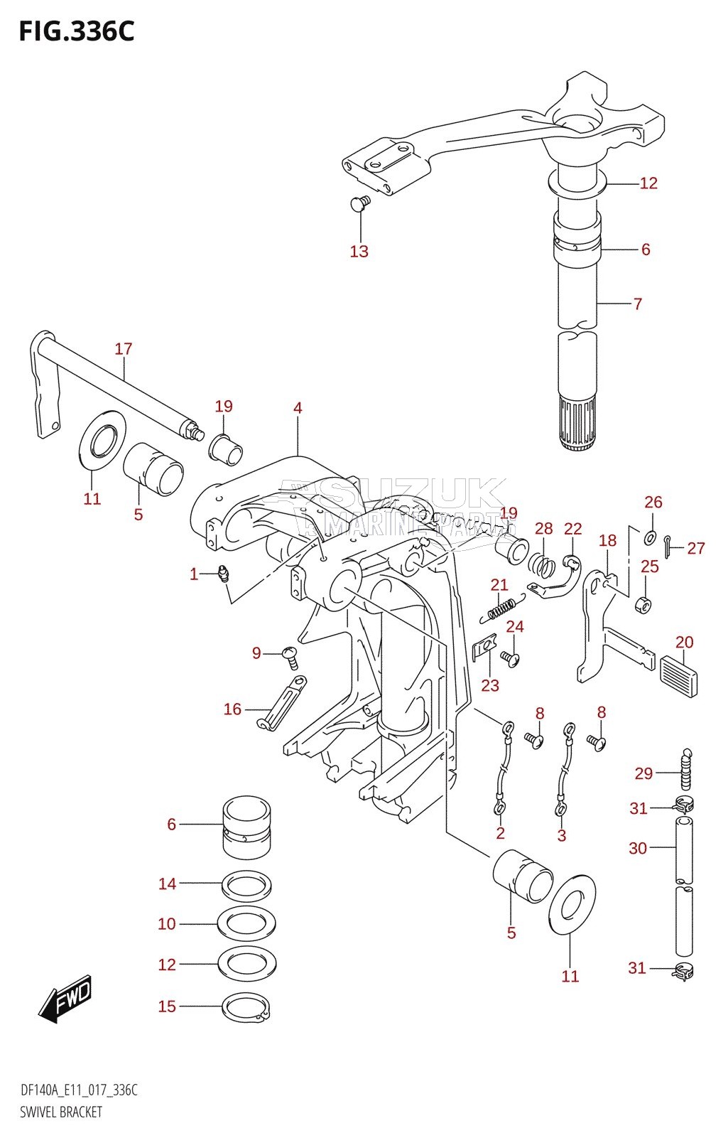 SWIVEL BRACKET (DF115AT:E40)