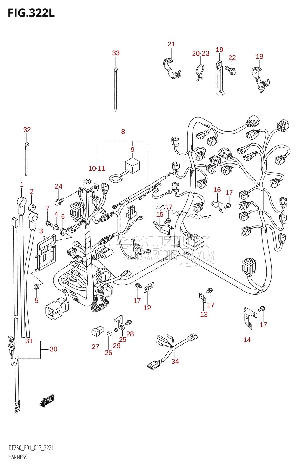 HARNESS (DF250Z:E01)