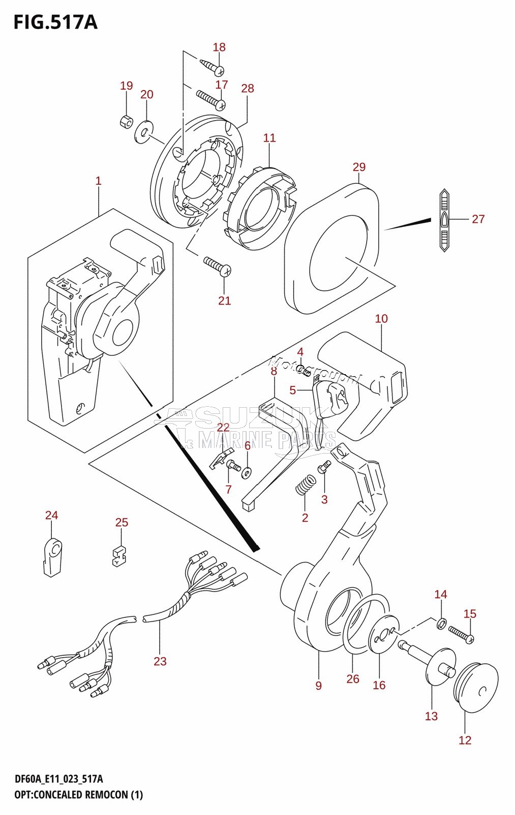 OPT:CONCEALED REMOCON (1) ((DF40A,DF50A,DF60A,DF40AST,DF50AVT,DF60AVT):(021,022,023))