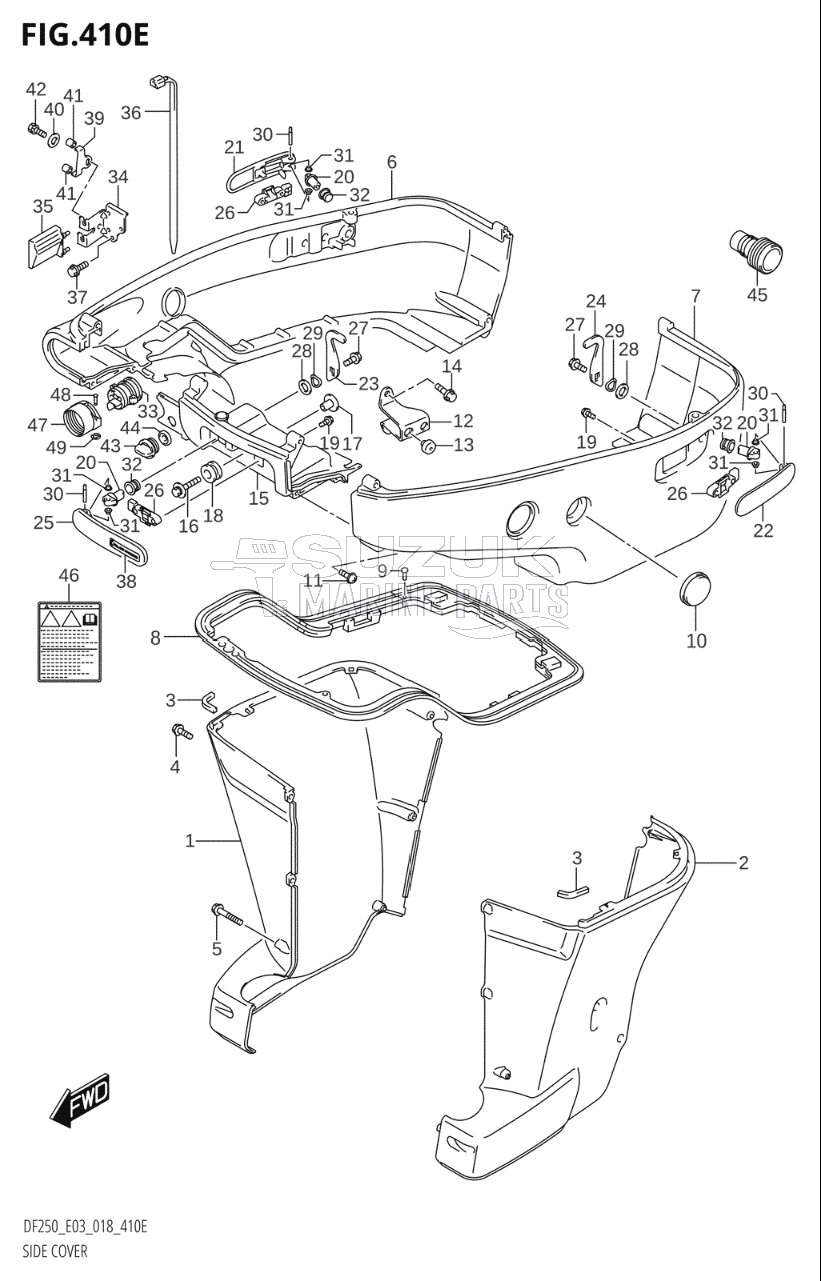 SIDE COVER (DF250ST:X-TRANSOM)