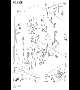 07003F-340001 (2023) 70hp E11 E40-Gen. Export 1-and 2 (DF70A  DF70AT  DF70ATH) DF70A drawing HARNESS (DF100B:(020,021))