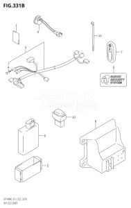 11505F-140001 (2021) 115hp E11 E40-Gen. Export 1-and 2 (DF115BG) DF115BG drawing KEY LESS START (E11:022)