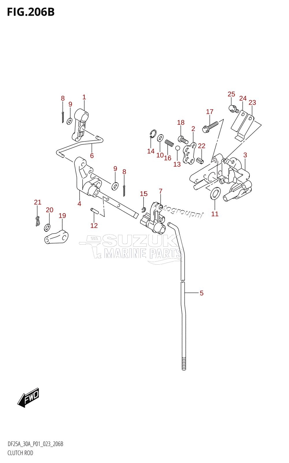 CLUTCH ROD (DF25AR,DF25AT,DF30AR,DF30AT)