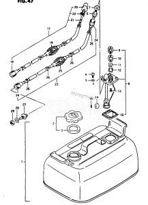 DT40 From 04003K-861001 ()  1998 drawing FUEL TANK (DT40WK /​ GASOLINE)