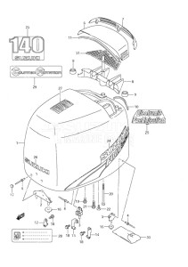 DF 140 drawing Engine Cover 2003 to 2009