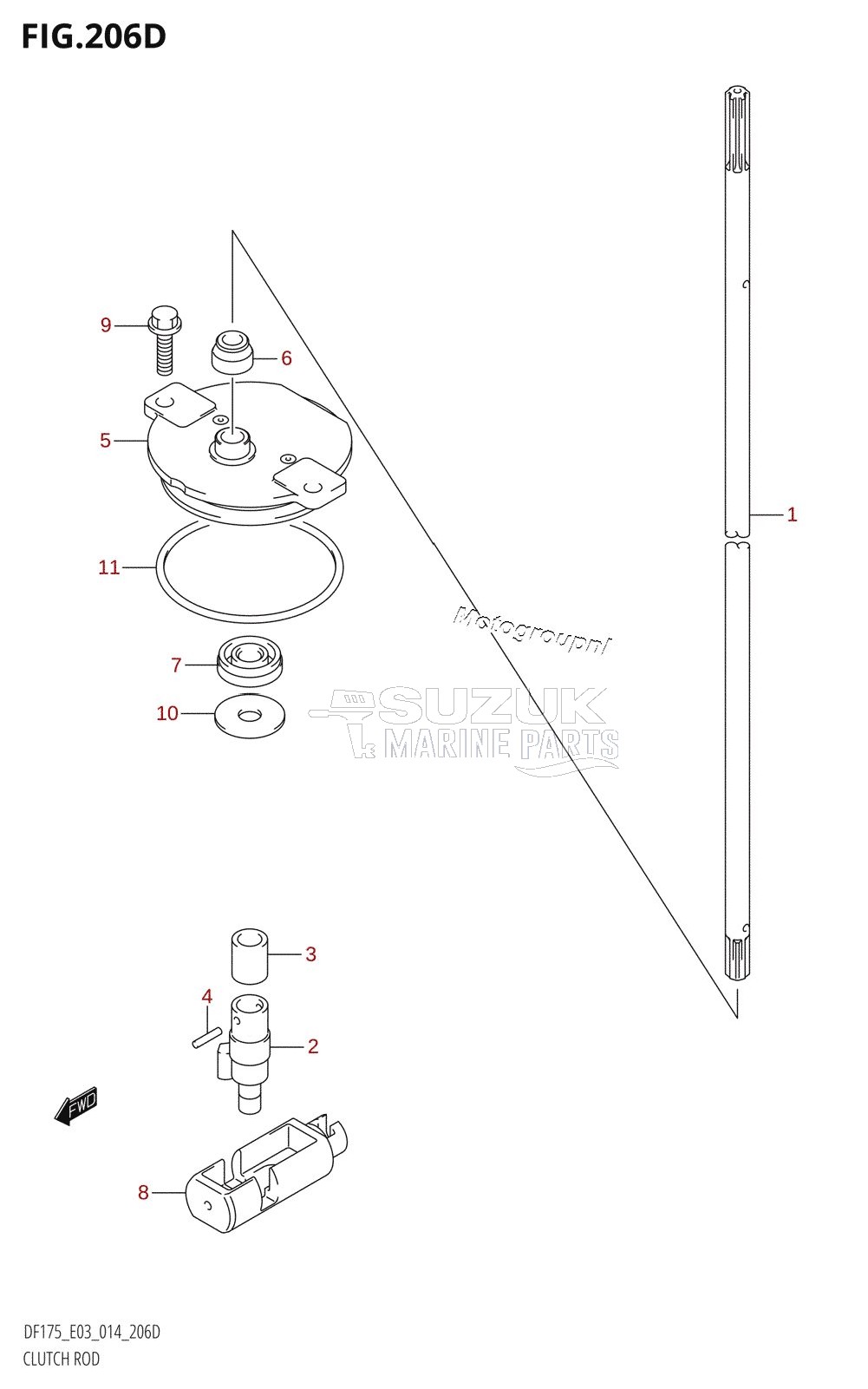 CLUTCH ROD (DF150ZG:E03)