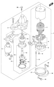 Outboard DF 90A drawing Starting Motor