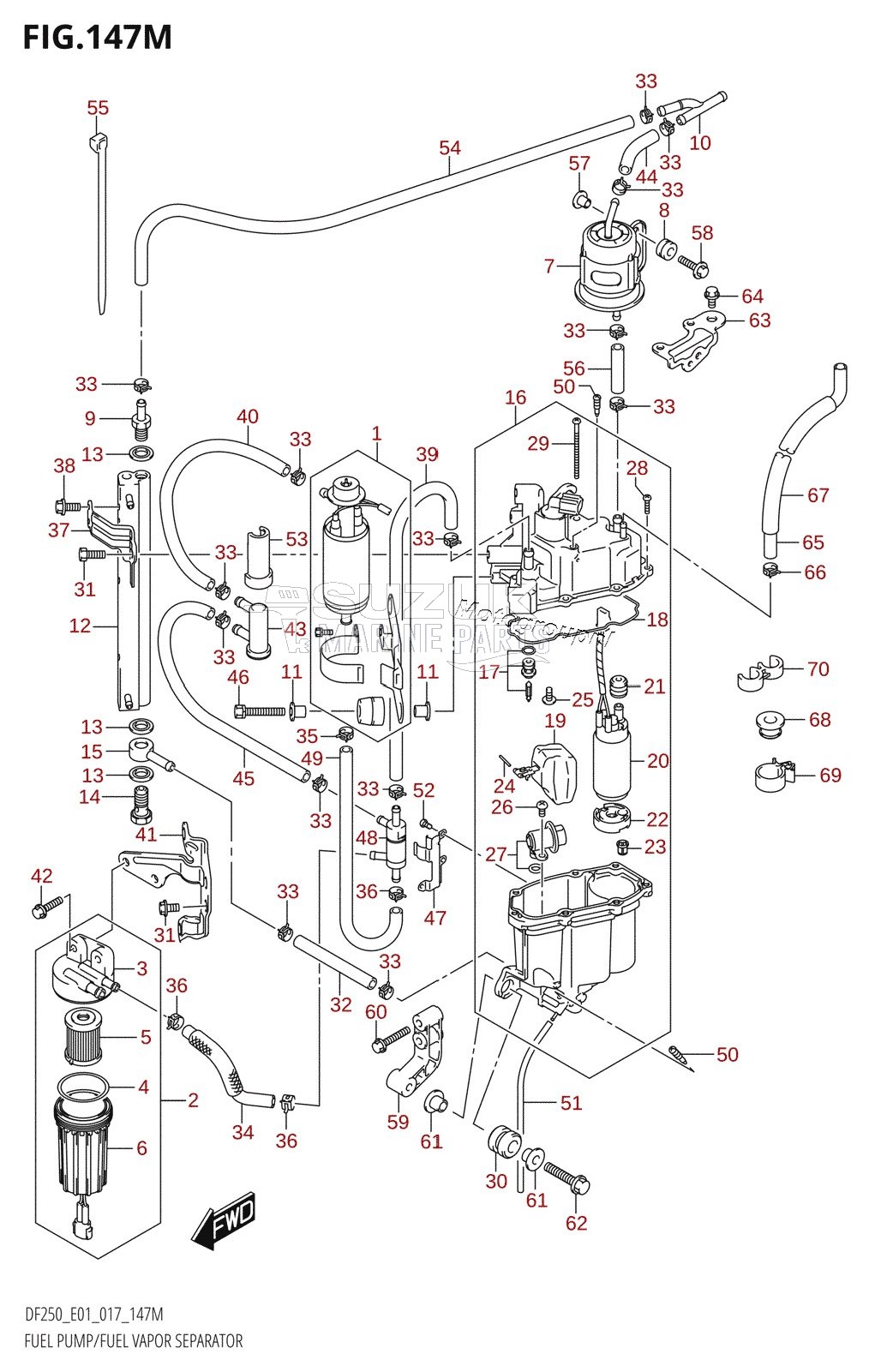 FUEL PUMP /​ FUEL VAPOR SEPARATOR (DF250Z:E40)