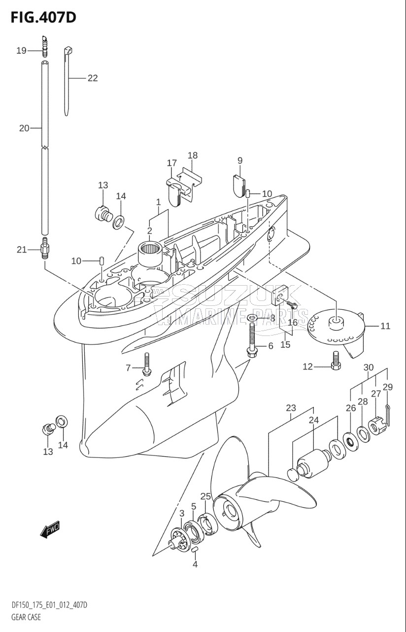 GEAR CASE (DF150Z:E40)