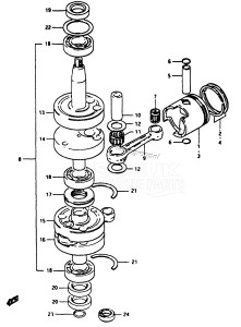 DT9.9 From F-10001 ()  1985 drawing CRANKSHAFT