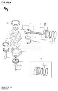 DF300A From 30002P-340001 (E11 E40)  2023 drawing CRANKSHAFT