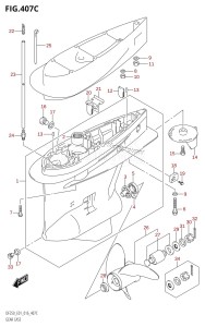 DF200 From 20002F-610001 (E01 E40)  2016 drawing GEAR CASE (DF200Z:E01)