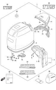 DF 175 drawing Engine Cover (Black)