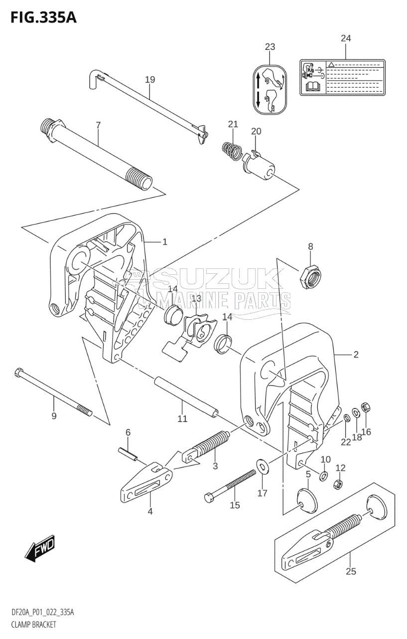 CLAMP BRACKET ((DF9.9B,DF15A,DF20A):P01)