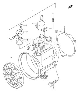 DT225 From 22501-351001 ()  1993 drawing THROTTLE ASSY (DT200EPI /​ 225 /​ 150EPI)(*)