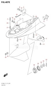 DF140AZ From 14003Z-710001 (E11 E40)  2017 drawing GEAR CASE (DF115AZ:E40)