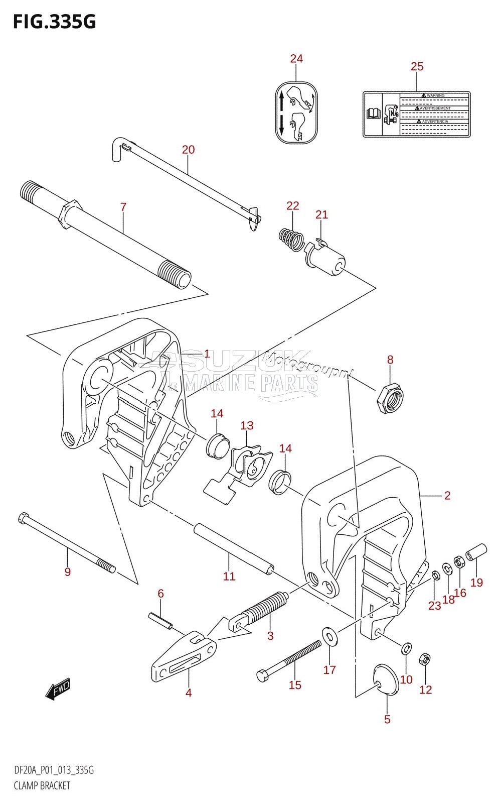 CLAMP BRACKET (DF20AR:P01)