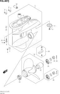 04003F-210001 (2012) 40hp E01-Gen. Export 1 (DF40AQH  DF40AT) DF40A drawing GEAR CASE (DF60AQH:E40)