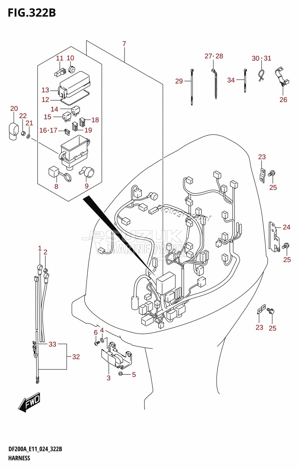 HARNESS (DF200AT,DF200AZ,DF175AT,DF175AZ)