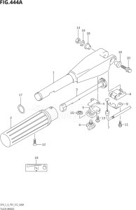 00402F-310001 (2013) 4hp P01-Gen. Export 1 (DF4) DF4 drawing TILLER HANDLE