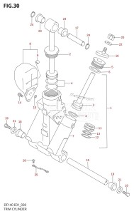 DF140 From 14001Z-510001 (E01 E40)  2005 drawing TRIM CYLINDER