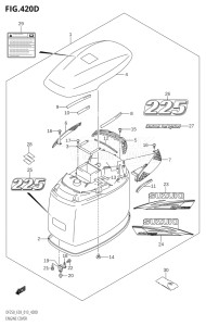 25004F-310001 (2013) 250hp E03-USA (DF250ST) DF250ST drawing ENGINE COVER (DF225Z:E03)