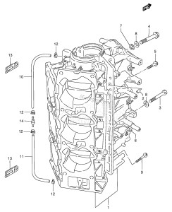 DT200GTCU From 20001G-131001 ()  1991 drawing CRANKCASE (DT150 /​ 175 /​ 200 /​ 200T)(*)