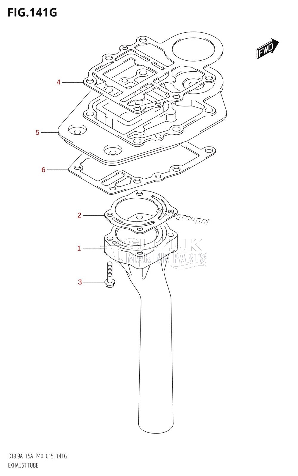 EXHAUST TUBE (DT15AK:P36)