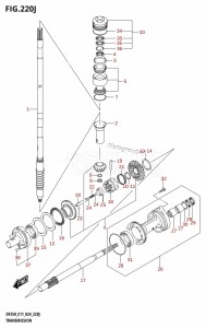 DF200T From 20002F-440001 (E01 - E40)  2024 drawing TRANSMISSION (DF250T)