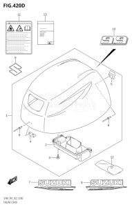 00994F-140001 (2021) 9.9hp E01-Gen. Export 1 (DF9.9A  DF9.9AR) DF9.9A drawing ENGINE COVER (DF9.9A:(021,022))