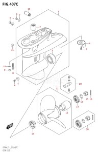 05003F-240001 (2022) 50hp E01 E11-Gen. Export 1-and 2 (DF50AT  DF50AT  DF50ATH  DF50ATH) DF50A drawing GEAR CASE (DF60A:(E01,E11))