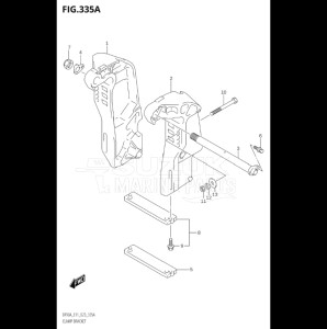 10004F-140001 (2021) 100hp E01 E40-Gen. Export 1 - Costa Rica (DF100BT  DF100BT   DF100BT) DF100B drawing CLAMP BRACKET (SEE NOTE)