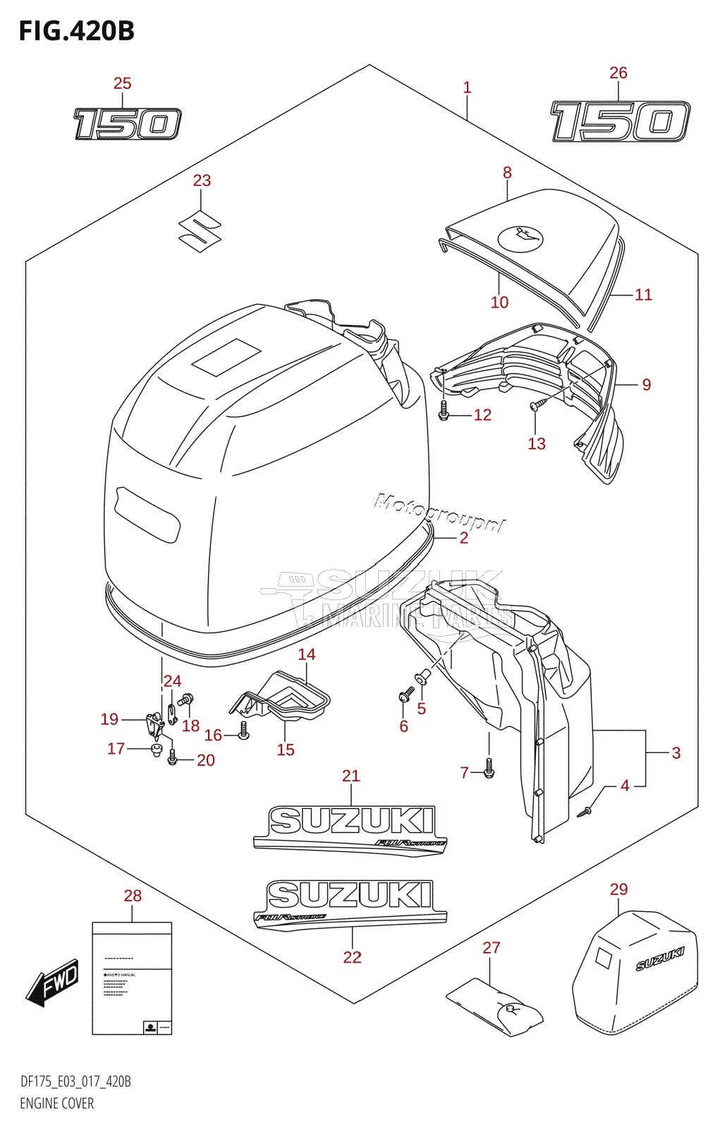 ENGINE COVER (DF150T:E03)