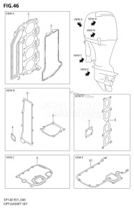 DF140 From 14001F-371001 (E01 E40)  2003 drawing OPT:GASKET SET