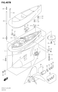 22503F-140001 (2021) 225hp E11 E40-Gen. Export 1-and 2 (DF225T) DF225T drawing GEAR CASE (DF200Z)