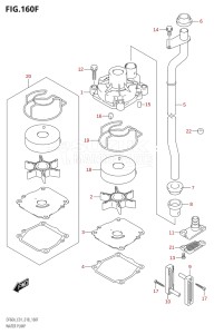 04003F-810001 (2018) 40hp E01-Gen. Export 1 (DF40AQH  DF40AT  DF40ATH) DF40A drawing WATER PUMP (DF50AVT:E01,DF50AVTH:E01)