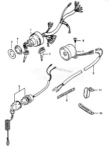 DT50 From 05001k-601361 till 601714 ()  1986 drawing IGNITION SWITCH (DT50KH VF /​ VG /​ VH E13)