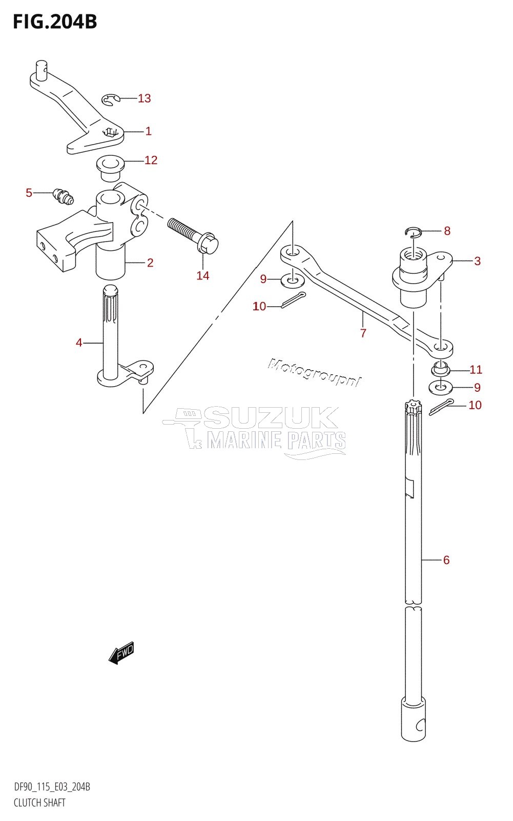 CLUTCH SHAFT (K3,K4,K5,K6)