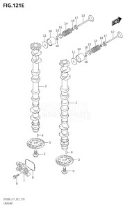 15003F-240001 (2022) 150hp E11 E03 E11 E40-Gen. Export 1 U.S.A Costa Rica (DF150AS    DF150AT   DF150AT) DF150A drawing CAMSHAFT ((DF150AT,DF150AZ):(020,021))