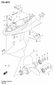 DF140BG From 14004F-440001 (E11 - E40)  2024 drawing GEAR CASE ((DF115BZG,DF140BZG):E11)