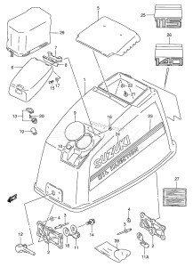 DT115 From 11503-971001 ()  1999 drawing ENGINE COVER (MODEL:95~97)(*)