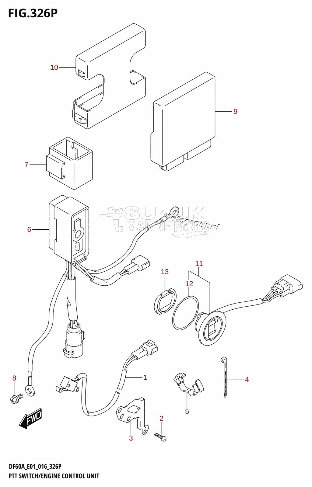 PTT SWITCH /​ ENGINE CONTROL UNIT (DF50AVTH:E01)