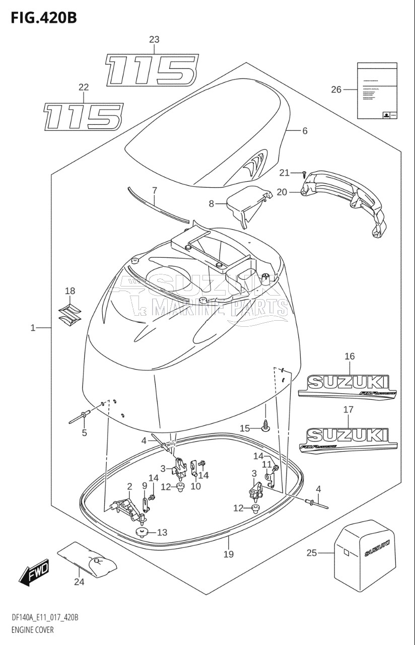 ENGINE COVER (DF115AT:E11)