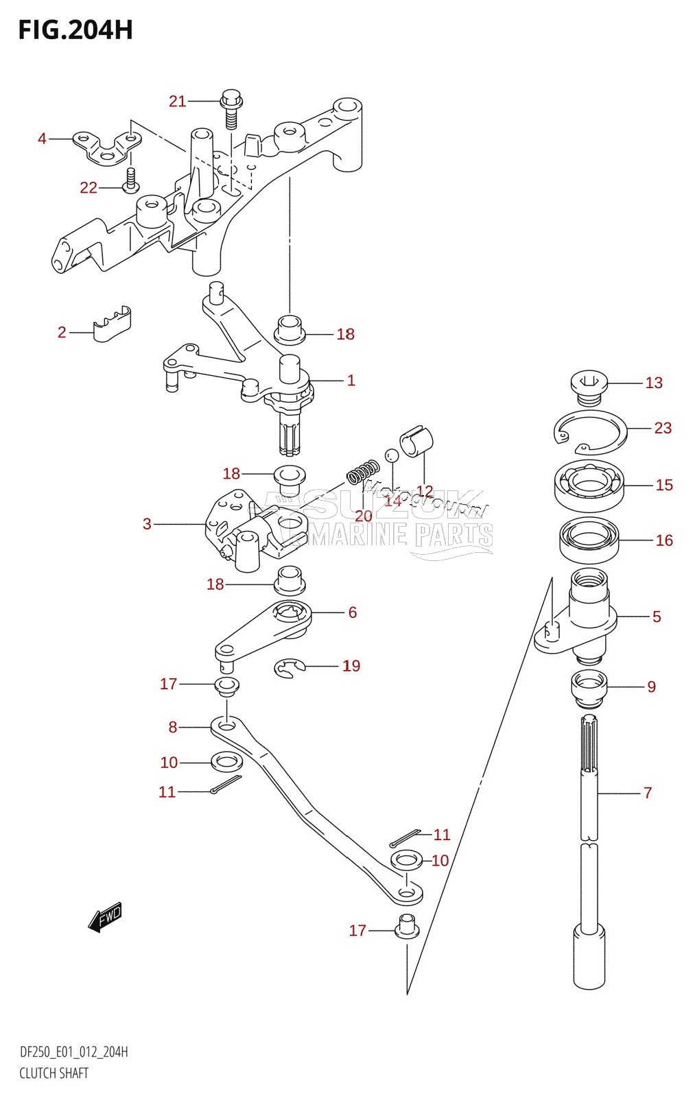 CLUTCH SHAFT (DF225Z:E40)