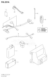 11505Z-240001 (2022) 115hp E11 E40-Gen. Export 1-and 2 (DF115BZG  DF115BZG    DF115BZG) DF115BZG drawing KEY LESS START (E11:021)