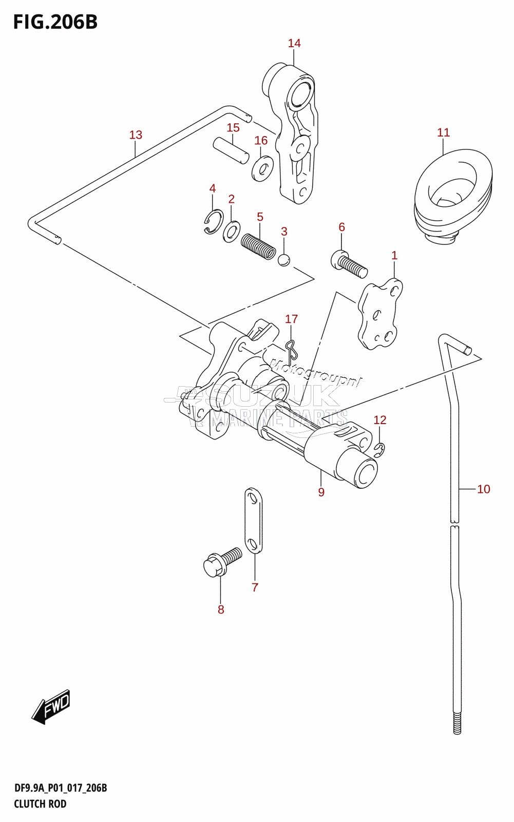 CLUTCH ROD (DF8AR:P01)