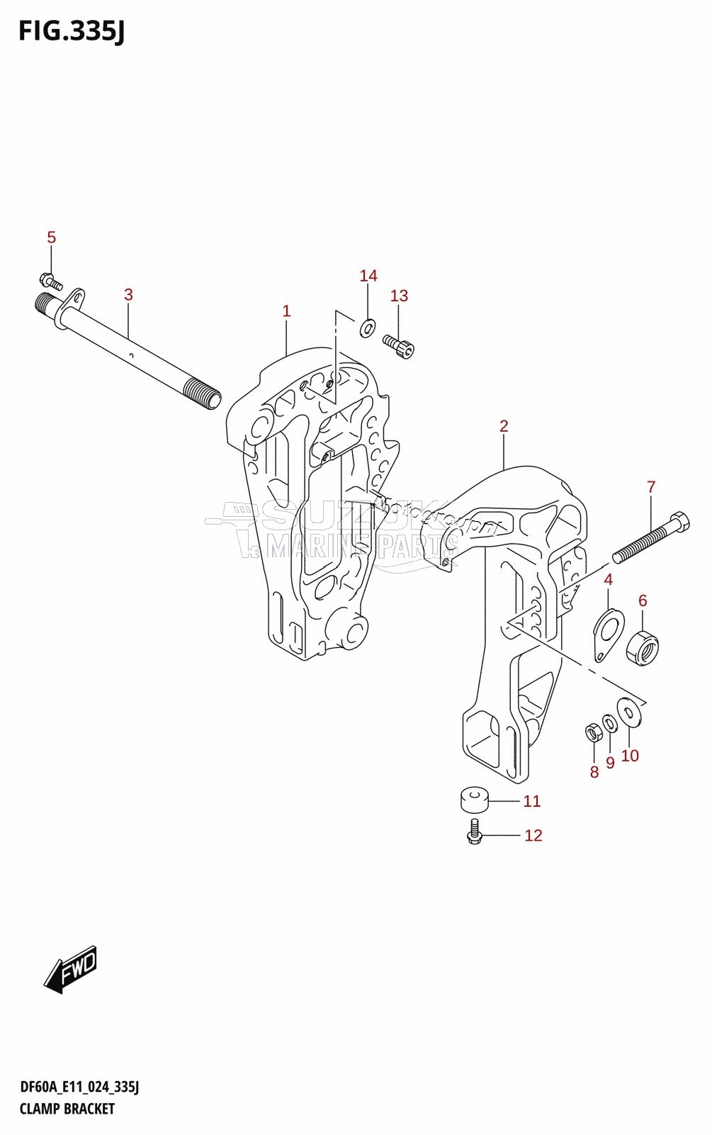 CLAMP BRACKET (DF40ASVT,DF50AVT,DF60AVT,DF60AVTH)