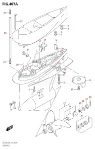 DF200 From 20002F-510001 (E01 E40)  2005 drawing GEAR CASE (DF200T:E01)