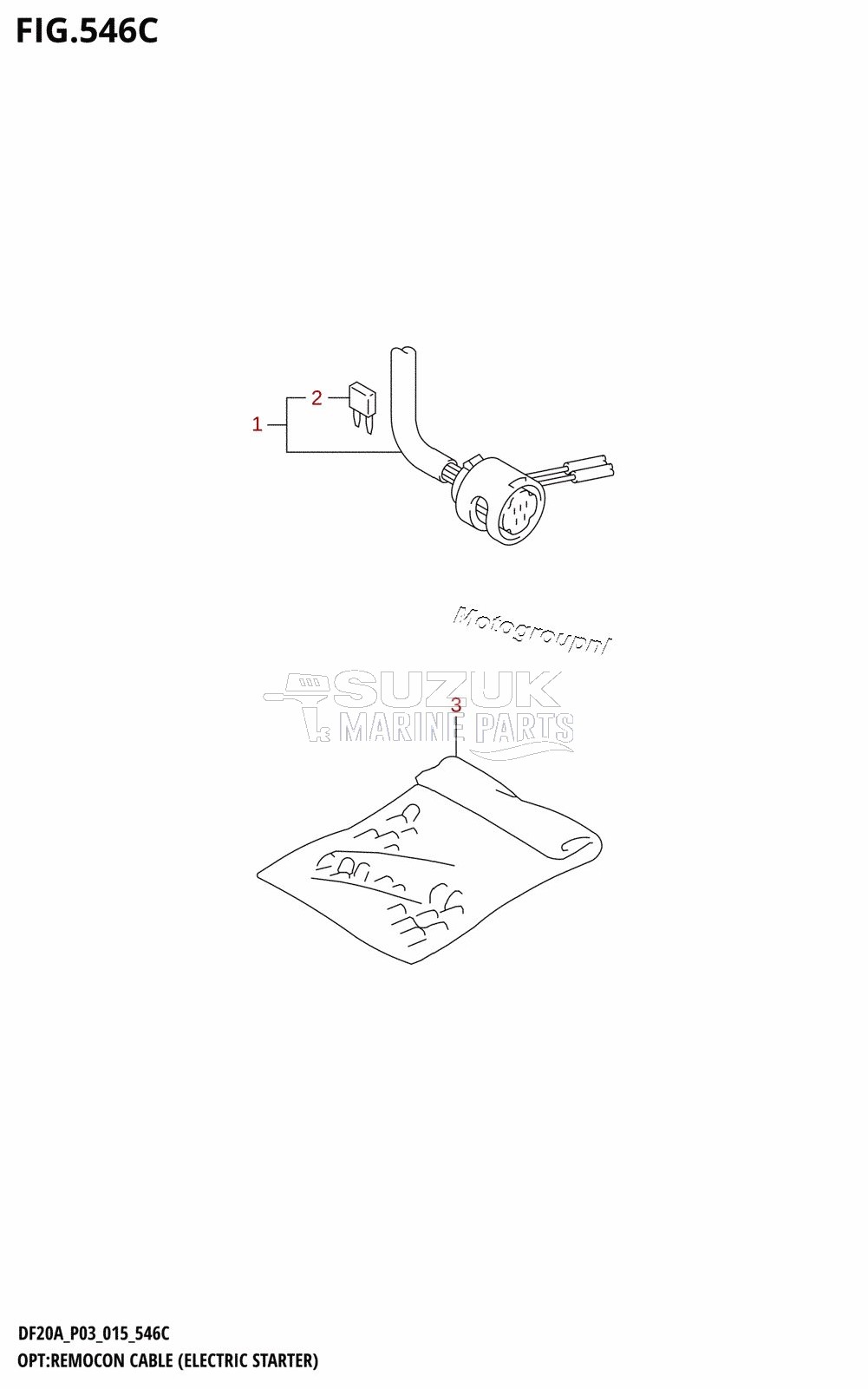 OPT:REMOCON CABLE (ELECTRIC STARTER) (DF15A:P03:E-STARTER)