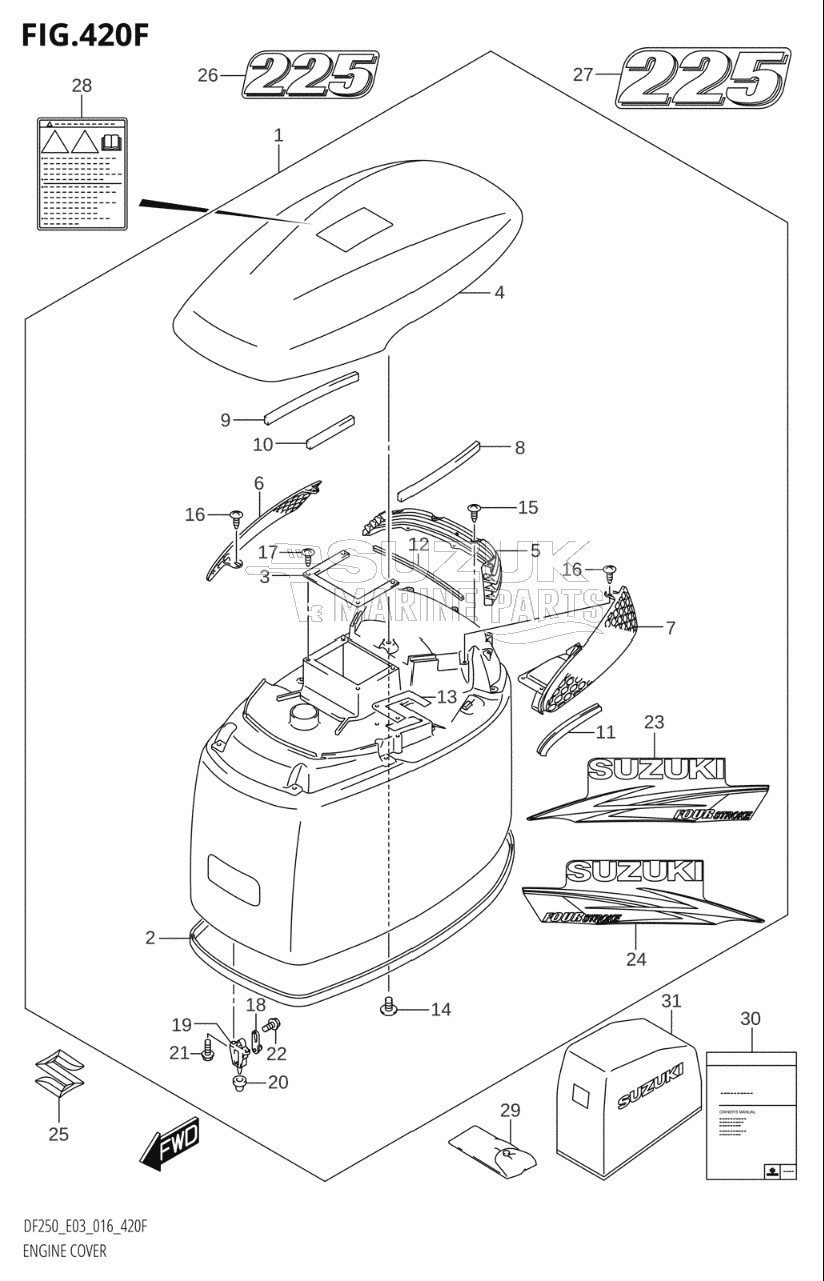 ENGINE COVER (DF225T:E03)